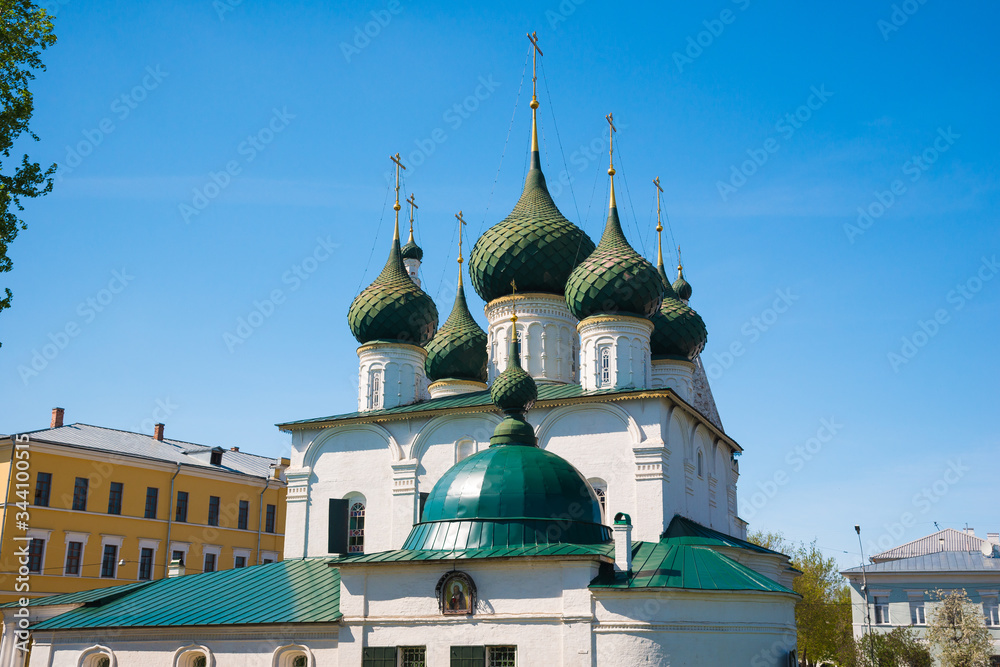 The Church of Spasa na Gorodu - cross four-column temple in Yaroslavl. Golden Ring of Russia.