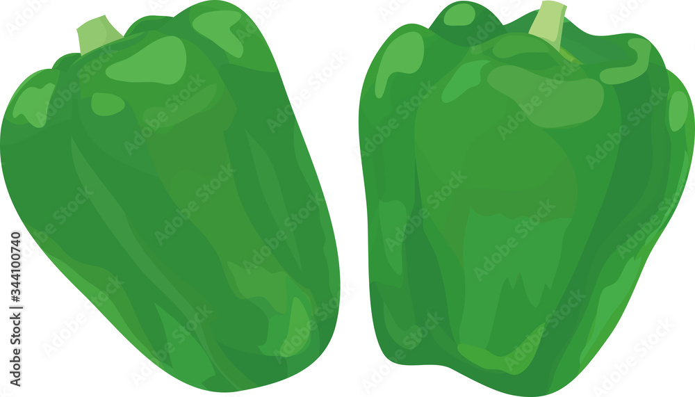 Naklejka premium Two bell peppers on a white background.