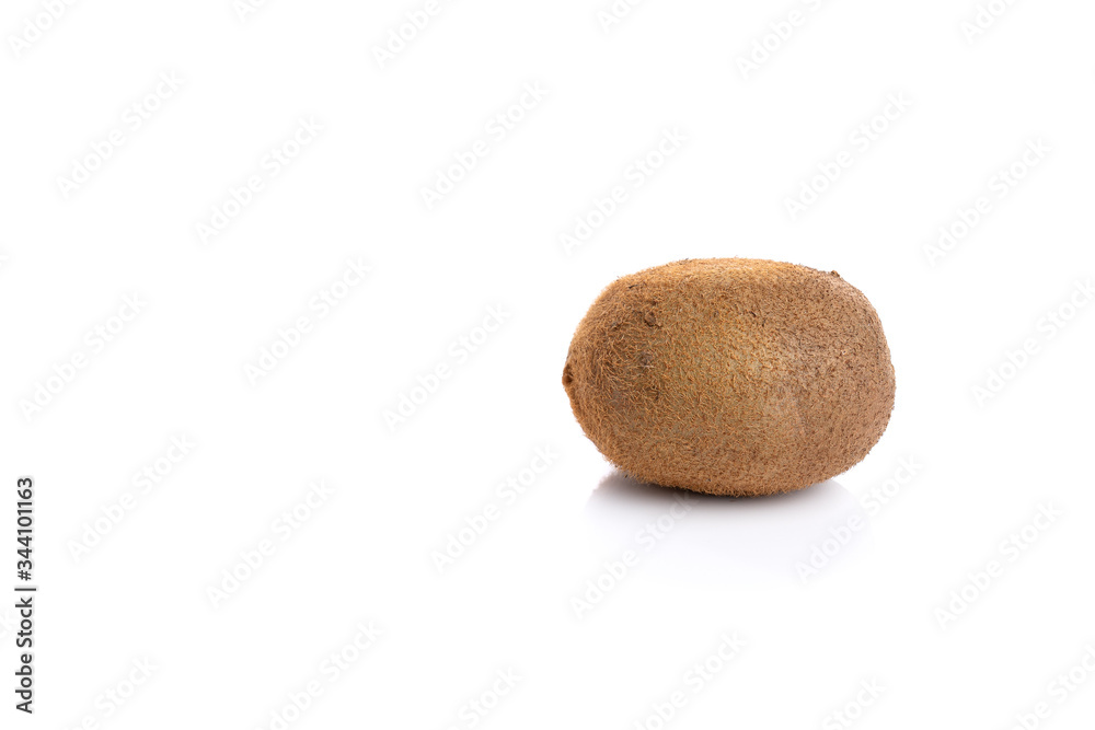 Organic fresh whole kiwi isolated over white background Organic fresh whole kiwi isolated over white background
