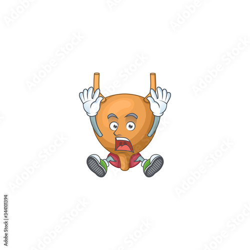 Bladder cartoon character design showing shocking gesture