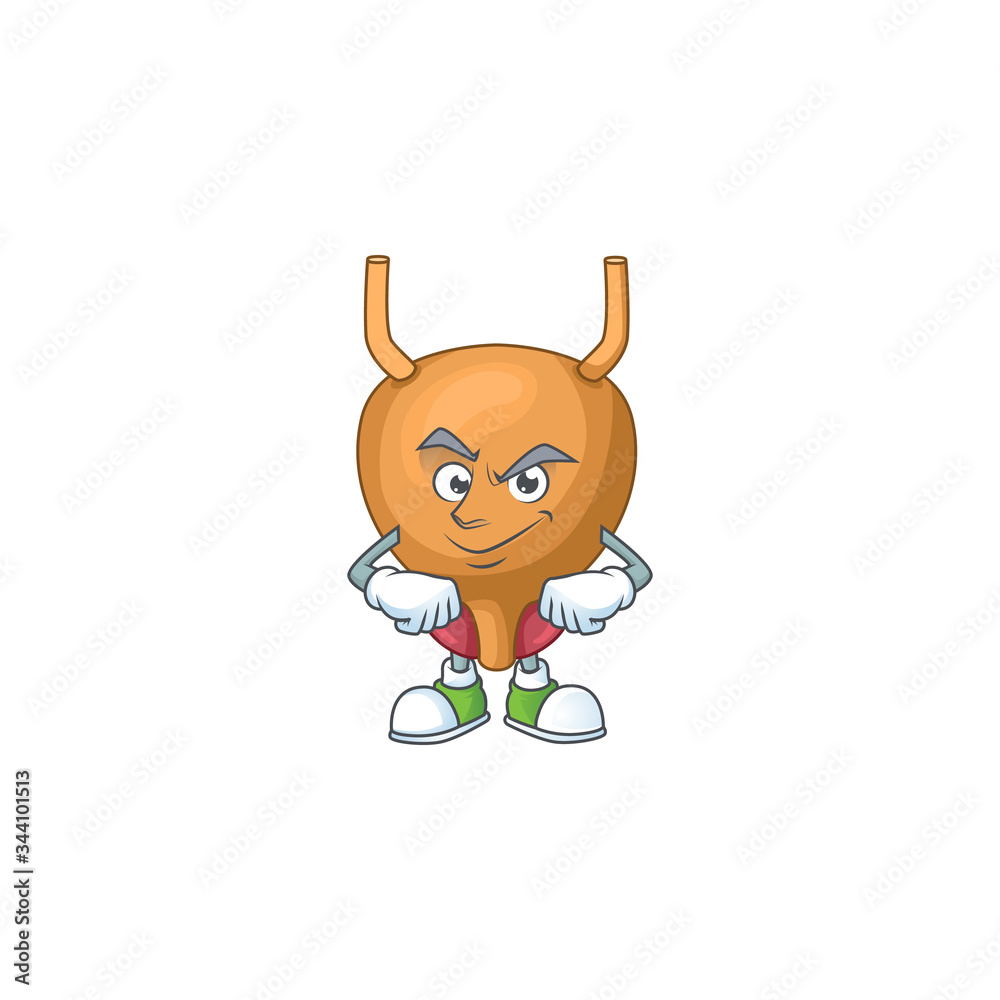 Fototapeta premium Bladder mascot design style with grinning face
