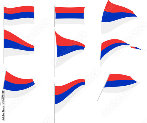 Vector Illustration of Set with Republika Srpska Flag