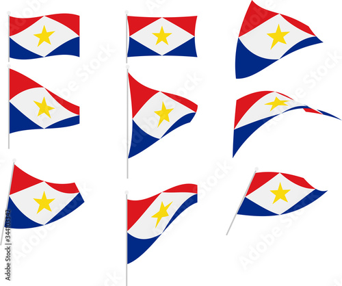 Free Download Vector Illustration of Set with Saba Flag - GFXLoad