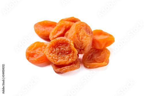 Dried apricot fruits isolated on white background