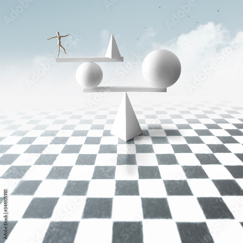 Man balancing over unstable surreal metaphysics structure