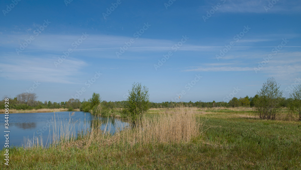 Canals and lakes. National Park Weerribben-Wieden Netherlands  Steenwijkerland. Spring. Overijssel.
