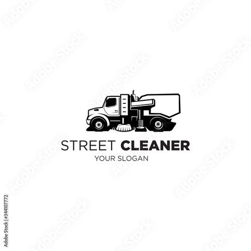 street cleaner truck silhouette logo