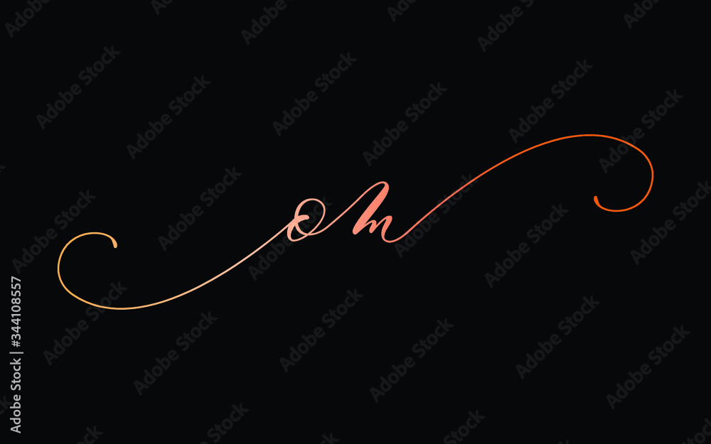 om or o, m Lowercase Cursive Letter Initial Logo Design, Vector Template om or o, m Lowercase Cursive Letter Initial Logo Design, Vector Template