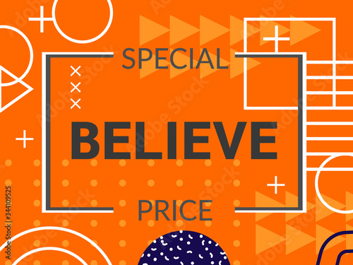 Believe banner sticker memphis graphic retro graphic