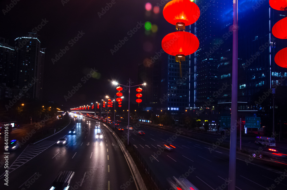 Fototapeta premium night traffic in shenzhen