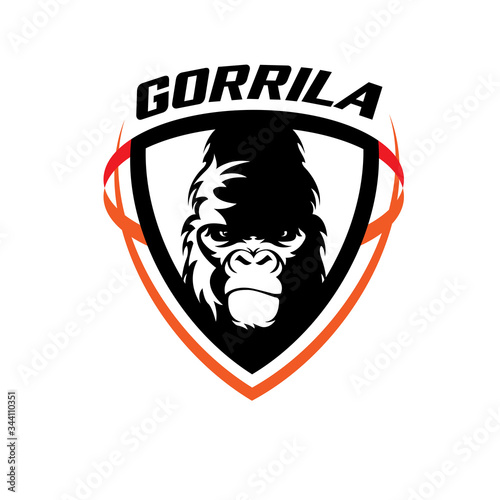 gorrila emblem logo illustration vector. gorrila animal logo vector photo