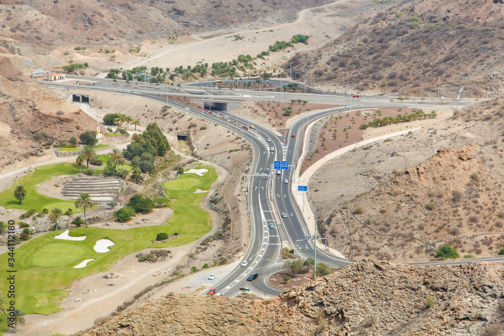 golf course in the hills, Gran Canaria, Spain