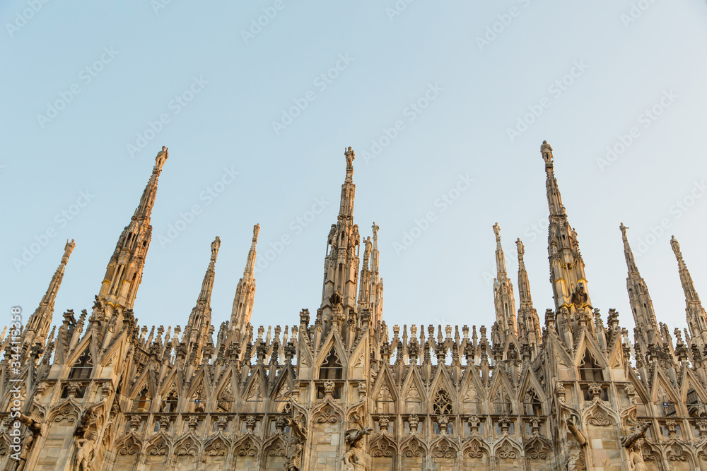 Duomo , Milan gothic cathedral at sunrise,Europe