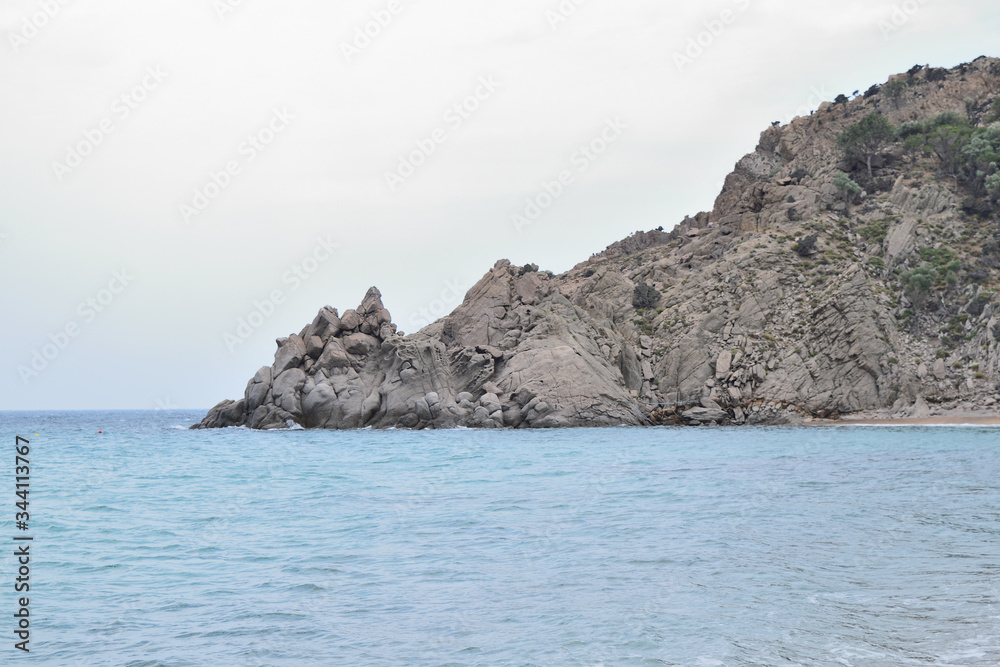rock and sea at Pachia Ammos beach, Samothraki, Greece rock and sea at Pachia Ammos beach, Samothraki, Greece