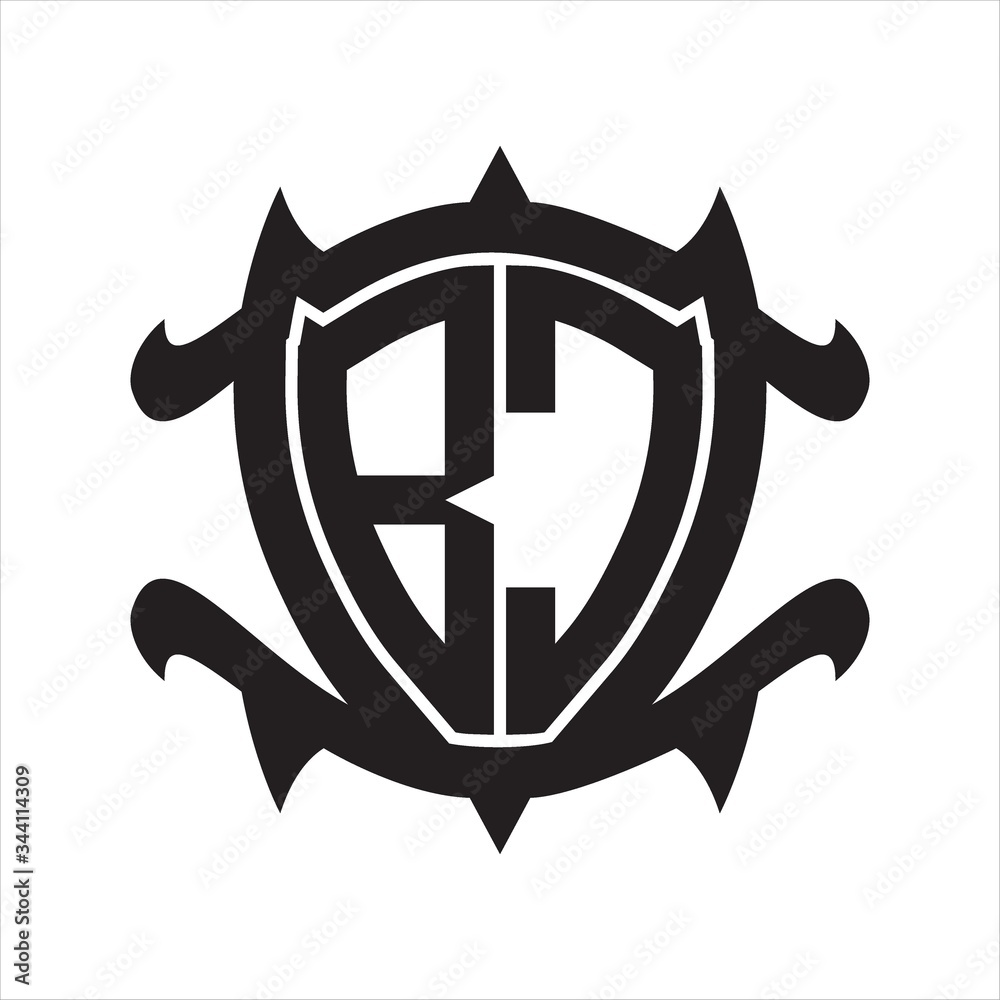 BC Logo monogram isolated with frame shield shape design template BC Logo monogram isolated with frame shield shape design template