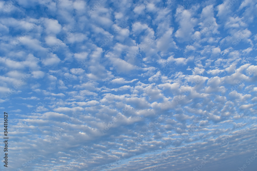 Fototapeta premium Blue sky background with clouds. Nature abstract composition