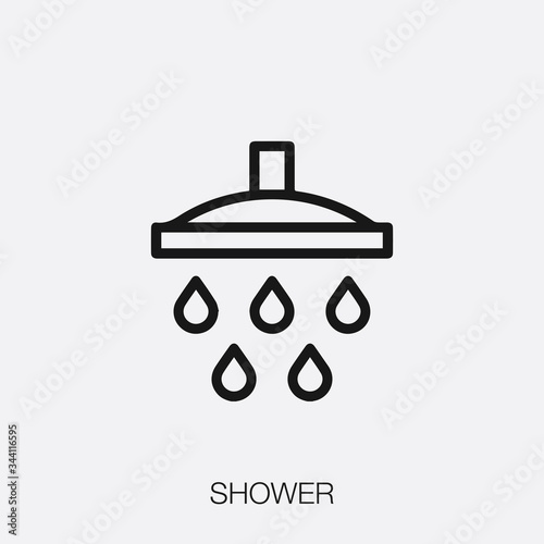 shower icon vector. Linear style sign for mobile concept and web design. shower symbol illustration. Pixel vector graphics - Vector.