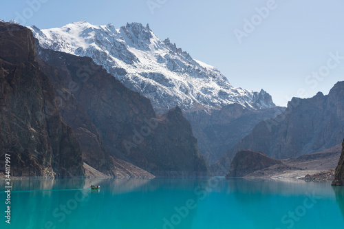 Beautiful Attabad lake in Hunza valley, Gilgit Baltistan in Pakistan © skazzjy