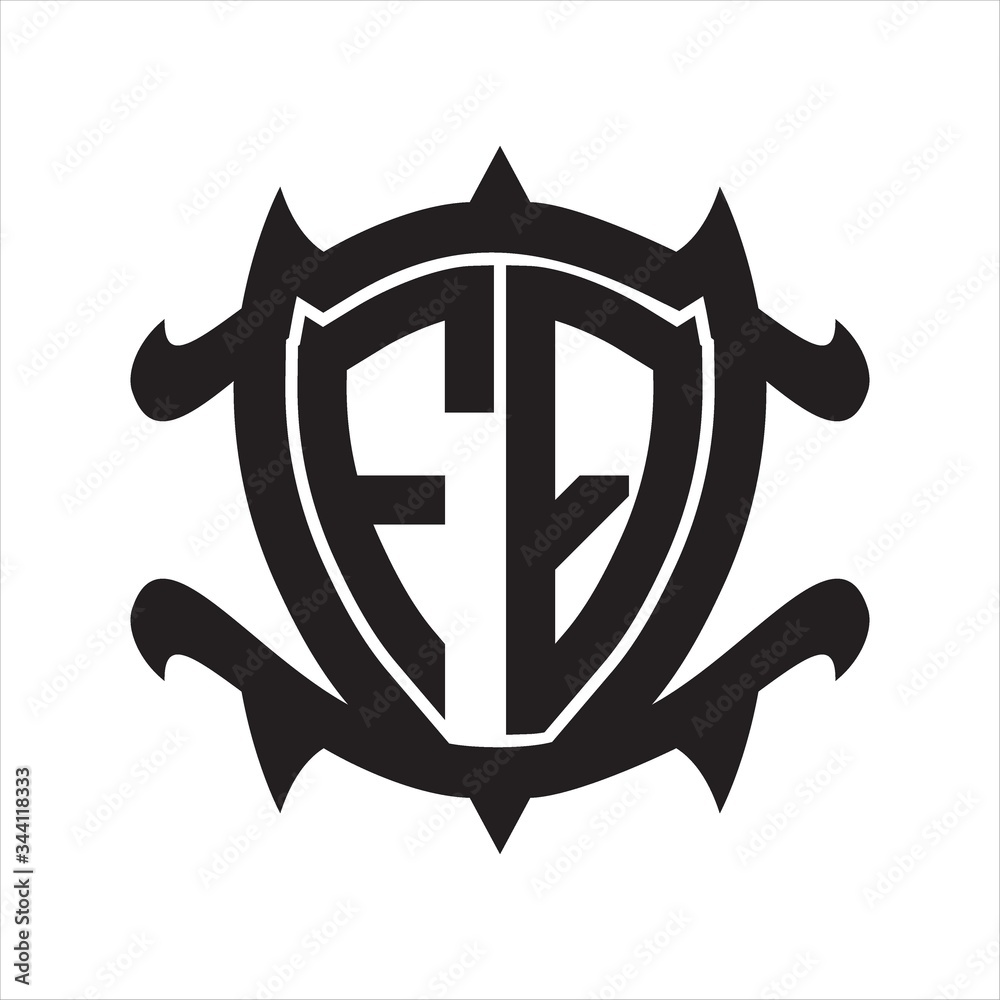 FQ Logo monogram isolated with frame shield shape design template FQ Logo monogram isolated with frame shield shape design template