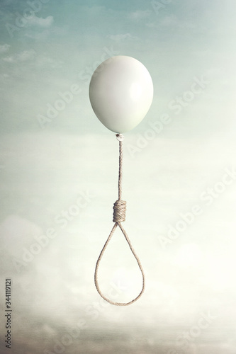 surreal creative concept of suicide
