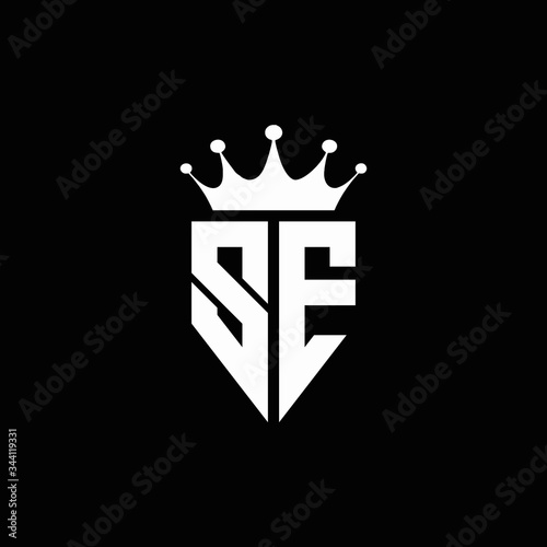 SE logo monogram emblem style with crown shape design template