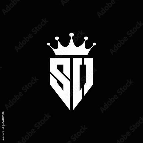 SO logo monogram emblem style with crown shape design template