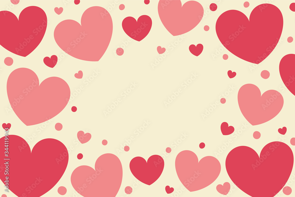Banner with cute hearts. Mother’s Day, Women’s Day and Valentine’s Day template. Vector