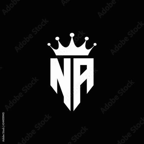 NA logo monogram emblem style with crown shape design templateMA