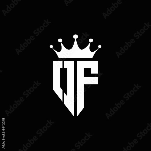 OF logo monogram emblem style with crown shape design template