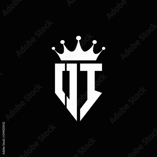 OI logo monogram emblem style with crown shape design template