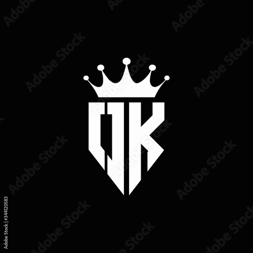 OK logo monogram emblem style with crown shape design template