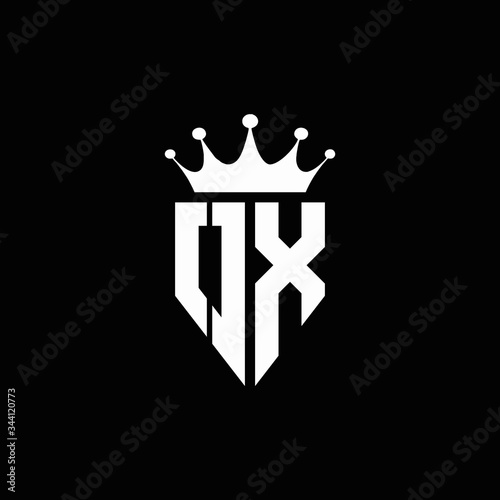 OX logo monogram emblem style with crown shape design template