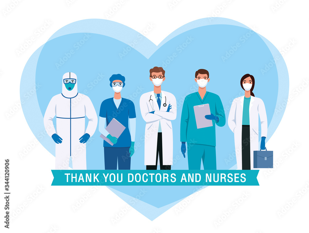 Set of doctors in heart Set of doctors in heart