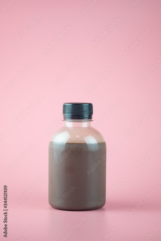 Chocolate milk in small beverage bottle Chocolate milk in small beverage bottle