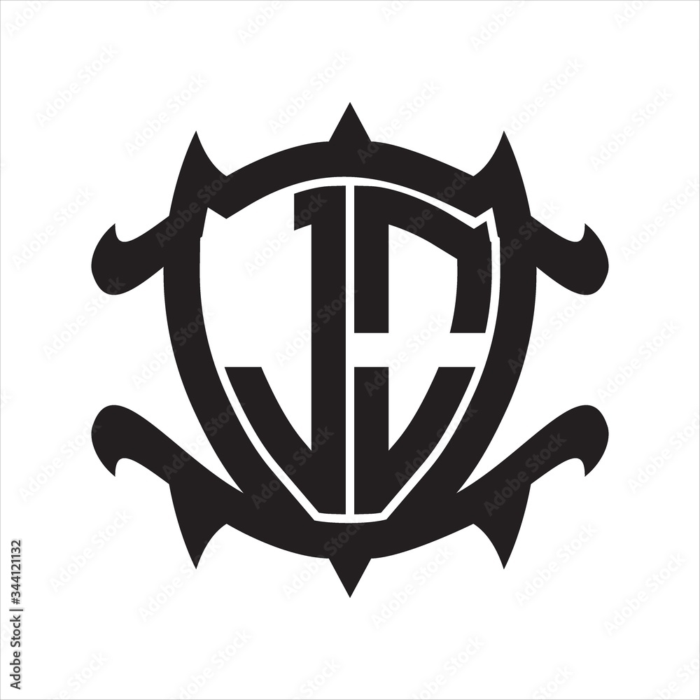 JO Logo monogram isolated with frame shield shape design template JO Logo monogram isolated with frame shield shape design template