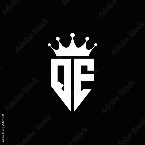 QE logo monogram emblem style with crown shape design template photo