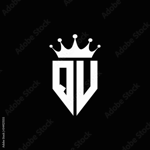 QV logo monogram emblem style with crown shape design template photo