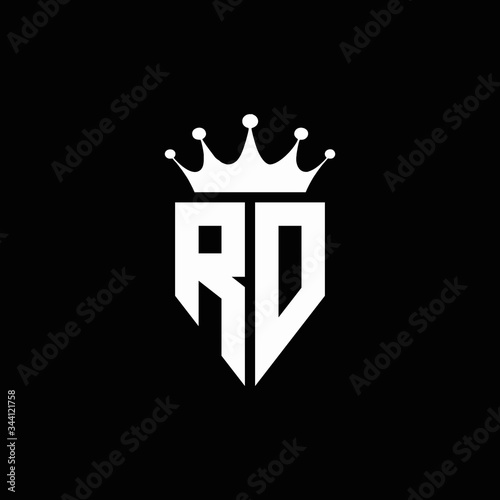 RD logo monogram emblem style with crown shape design template