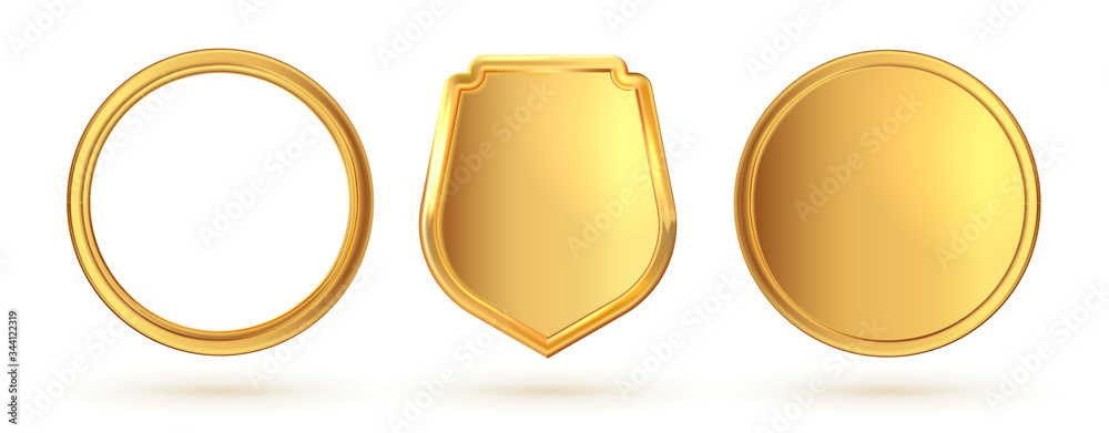 Gold frame, background, icon, emblem, empty. Vector illustration Gold frame, background, icon, emblem, empty. Vector illustration