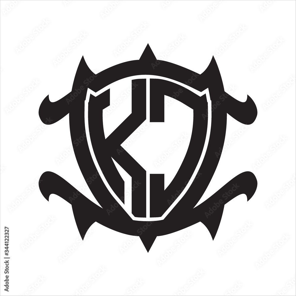 KC Logo monogram isolated with frame shield shape design template KC Logo monogram isolated with frame shield shape design template