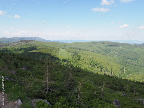 Beskids Mountains range in shadow near Salmopol pass Poland photo