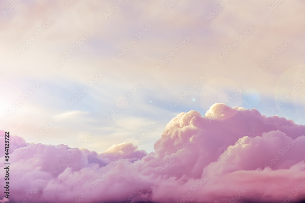 beautiful cumulus clouds at sunset, sunrise. pink, fabulous