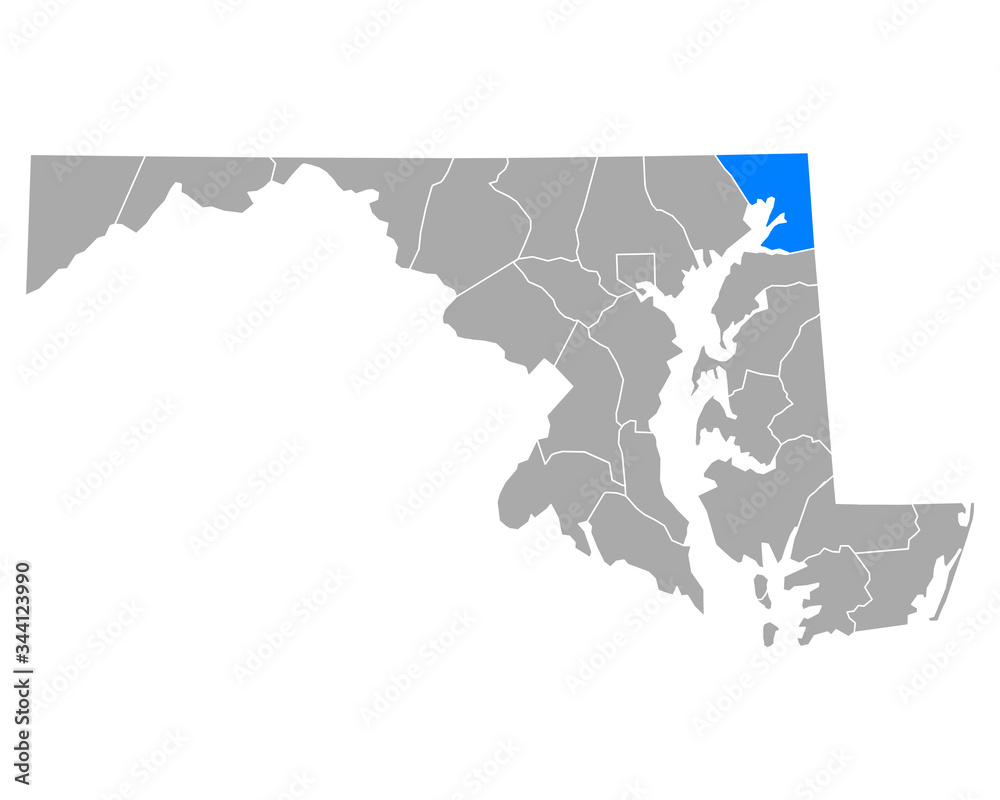 Karte von Cecil in Maryland