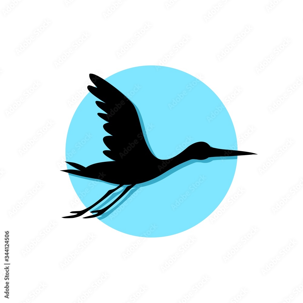 Obraz premium Stork icon isolated on white background for your web mobile app logo design