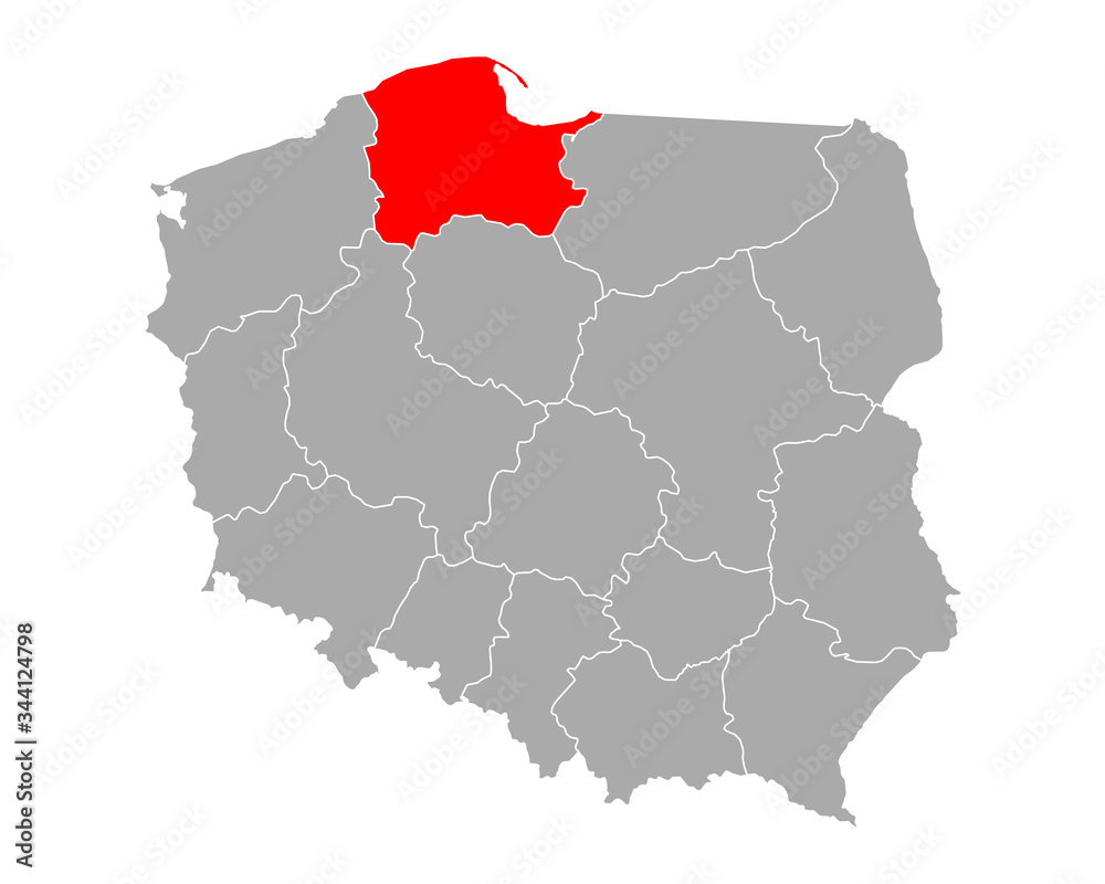 Karte von Pomorskie in Polen