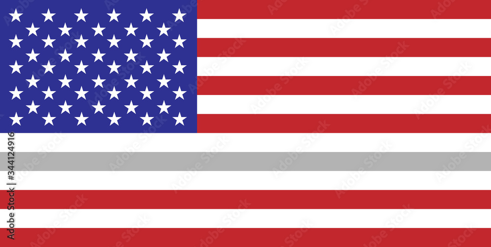 Naklejka premium thin silver line flag