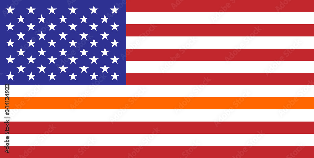 Naklejka premium thin orange line flag