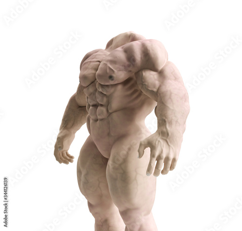 Men's inflated chest close-up. Gym. Body-builder. Beautiful, swollen male body. Trainer, advertising, healthy lifestyle. Bodybuilder. The concept of sports 3d render