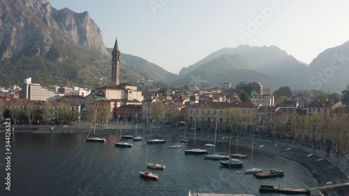 Lecco, a Coast City on Lake Como, at Sunrise photo