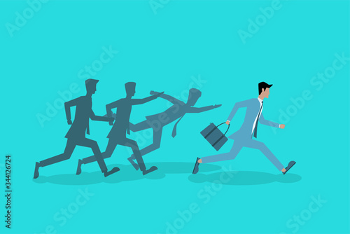 businessman running competition, high competitive business concept